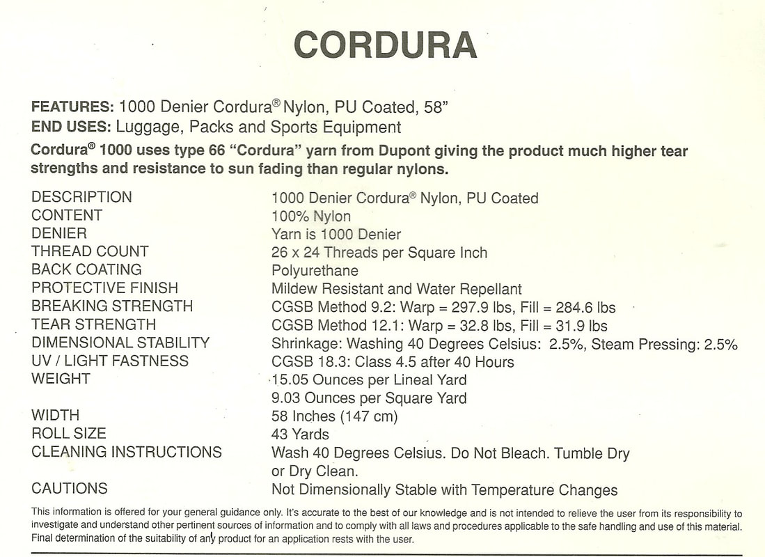 Cordura Specifications 